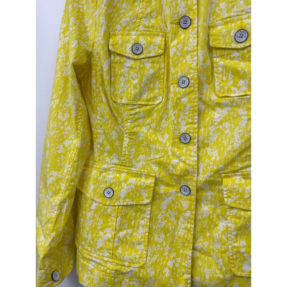 CAbi Field Jacket Womens Daisy Spring Yellow Floral‎ 5160 Pockets Size Medium - Picture 5 of 10